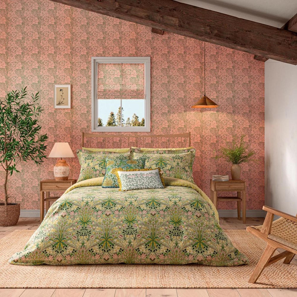 Hyacinth Floral Bedding by Morris & Co in Sage Citrus